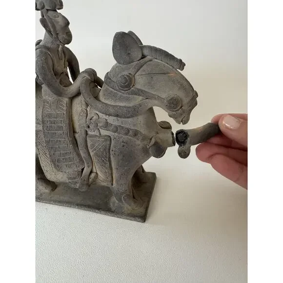 Korean Warrior Sculpture on Horse Clay Vessel Silla Master - Picture 8 of 12